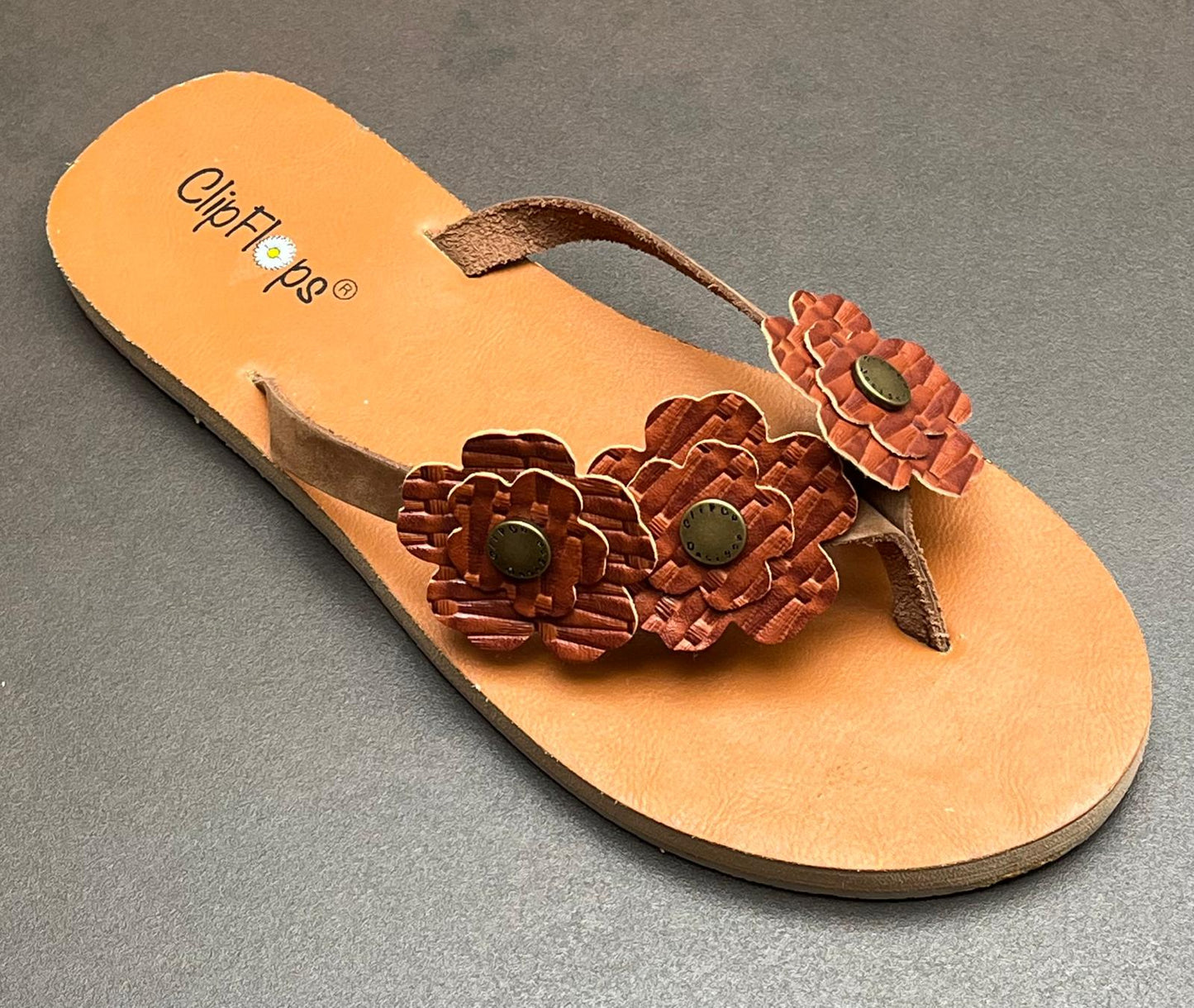 Rust Petal Vegan Leather ClipFlops