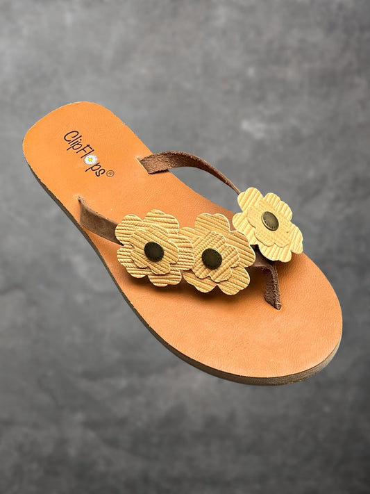 Honeycomb Bloom Vegan Leather ClipFlops
