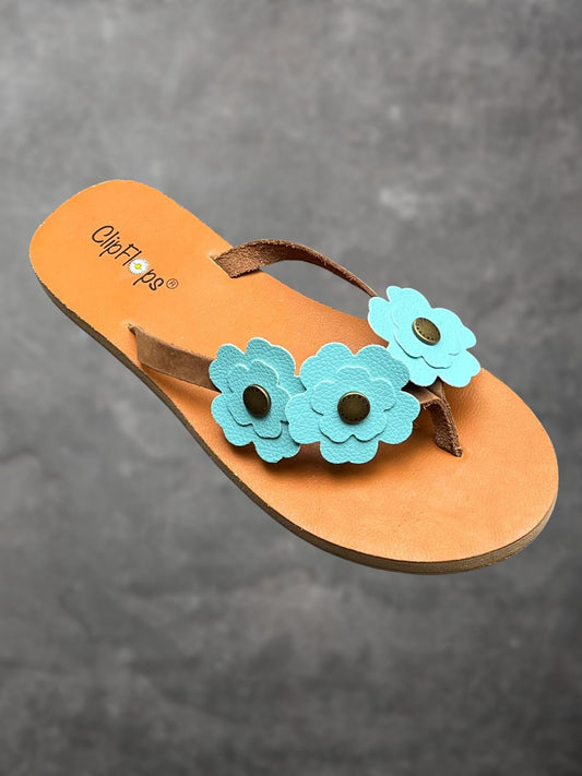 Sky Blossom Vegan Leather ClipFlops