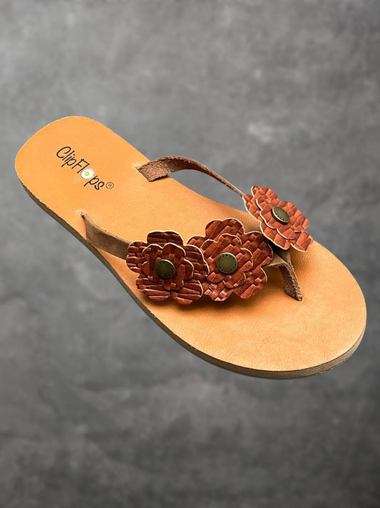 Rust Petal Vegan Leather ClipFlops