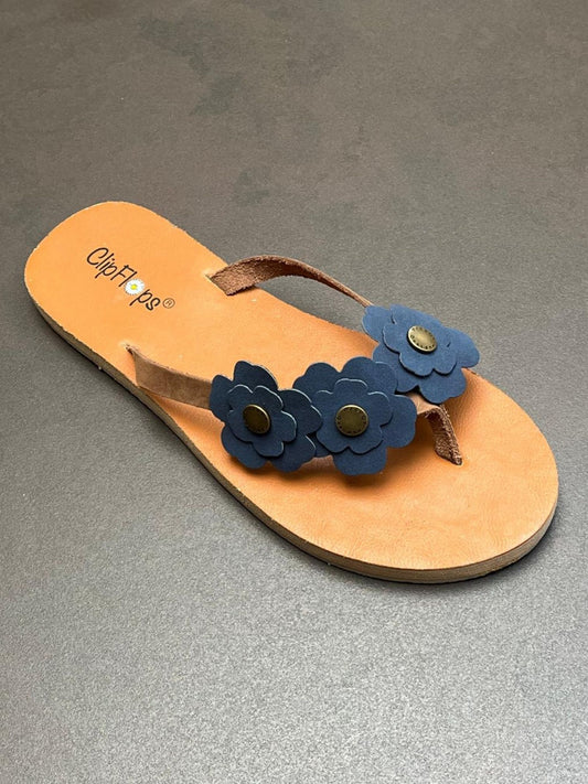 Midnight Bloom Vegan Leather ClipFlops