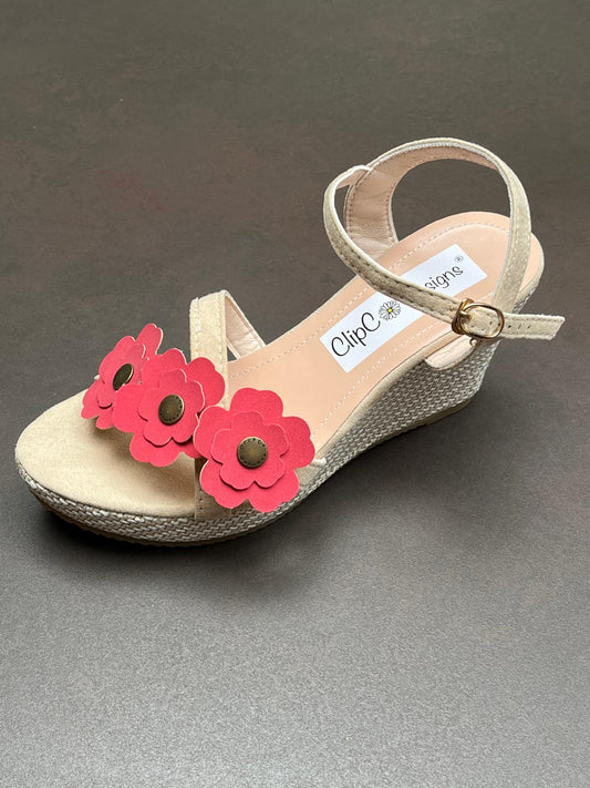 Cherry Blossom Vegan Leather Wedges