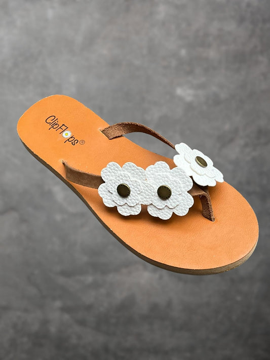 Snow Blossom Vegan Leather ClipFlops