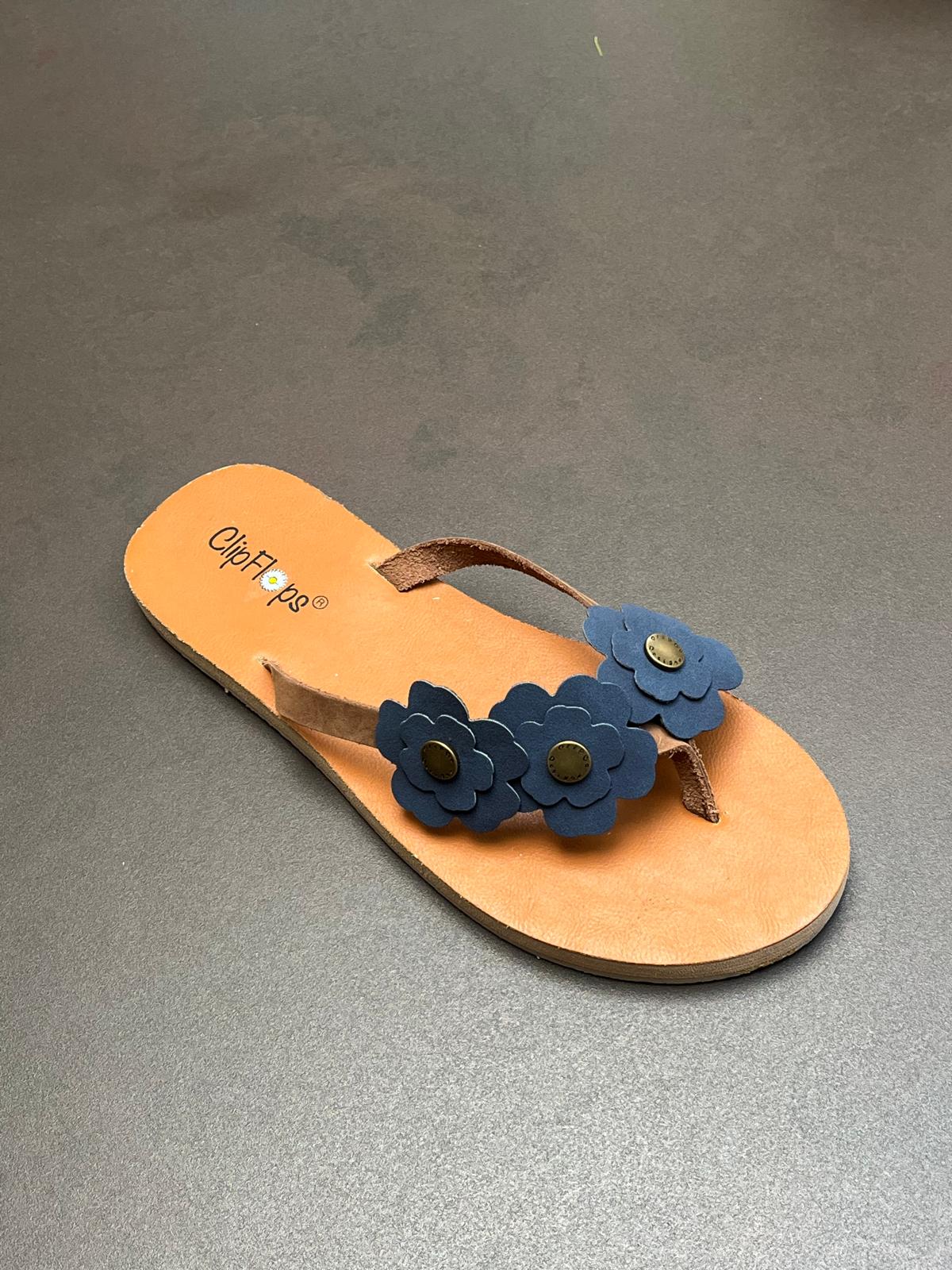 Midnight Bloom Vegan Leather ClipFlops