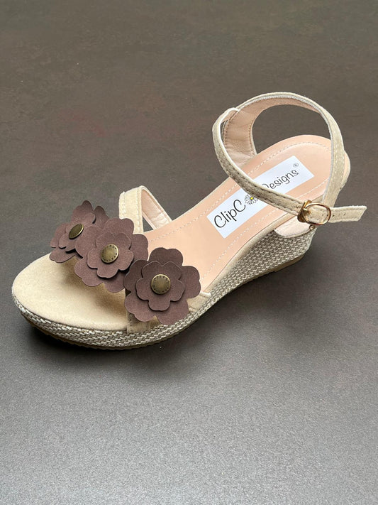 Choco Vegan Leather Wedges