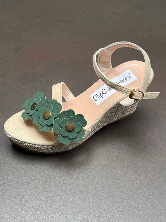 Emerald Garden Vegan Leather Wedges