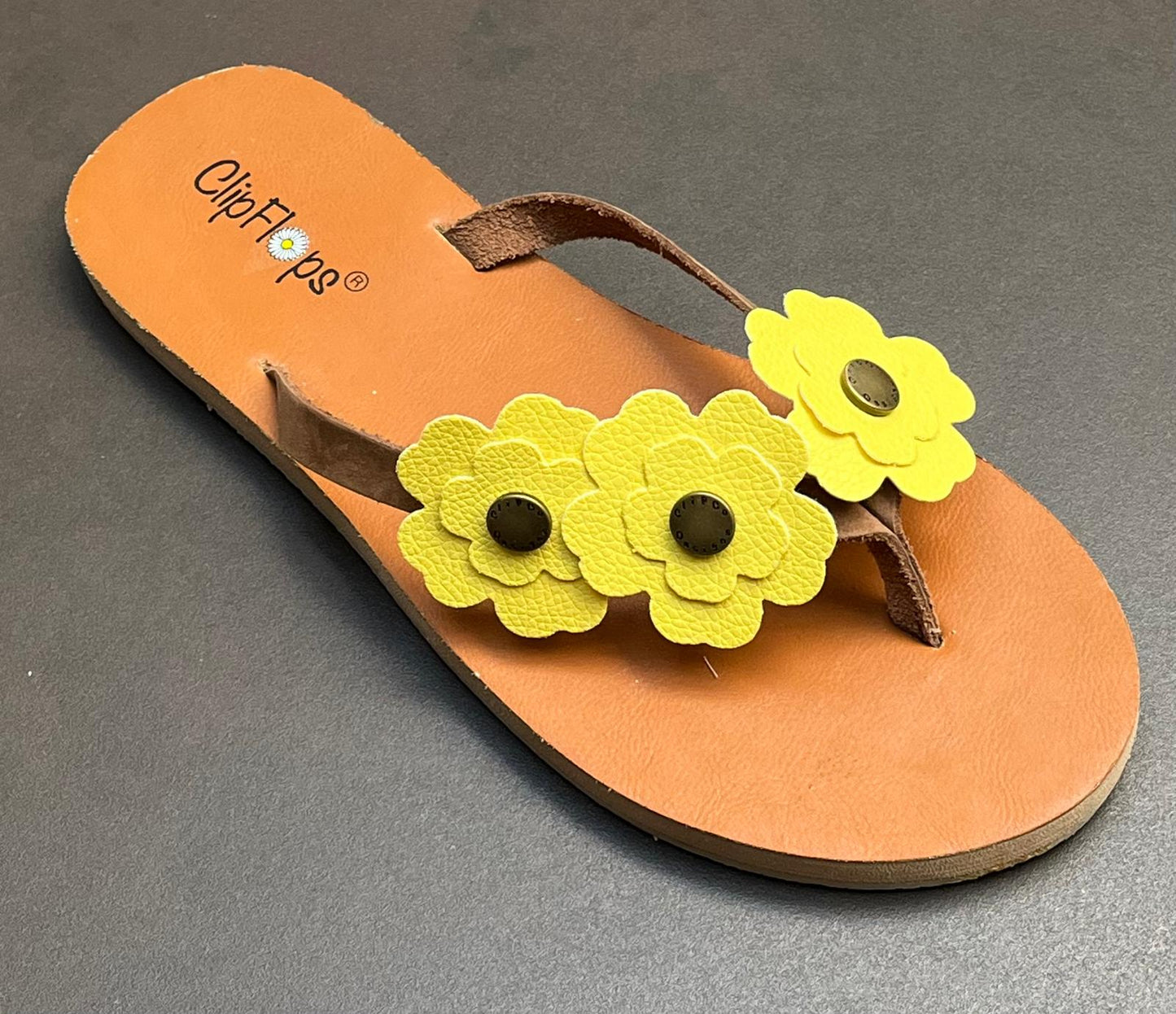 Sunshine Bloom Vegan Leather ClipFlops